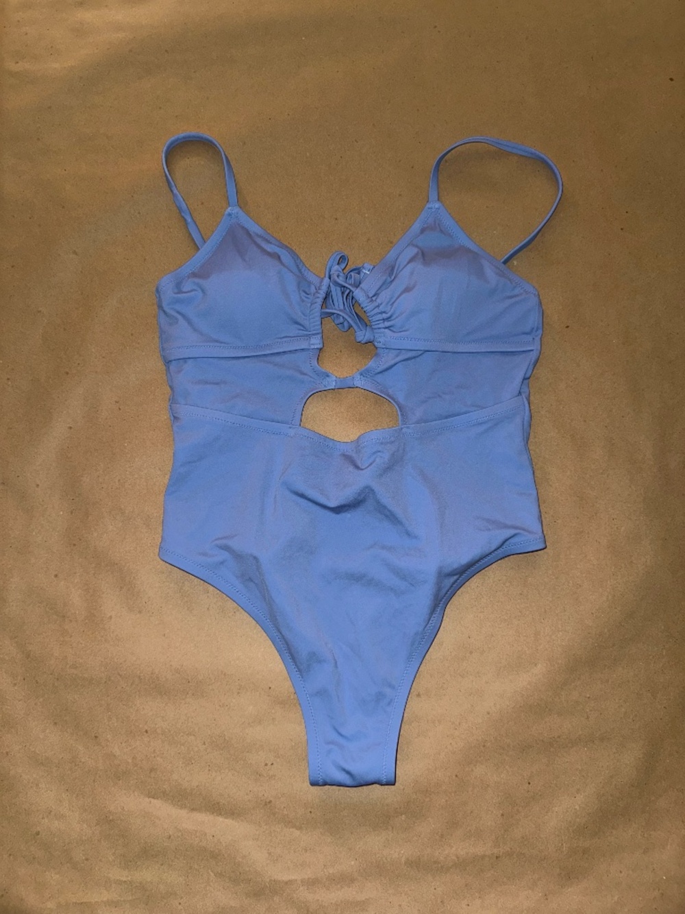 Victoria's Secret Pink Swimsuit Womens Large Blue Cutout One Piece Crossback